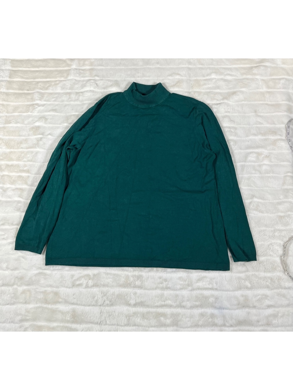 Chico's 3/XL Dark Green Forestcore Mock Neck Office Work Minimal Light Sweater